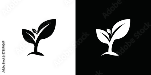 growing plant sprouts vector icon template