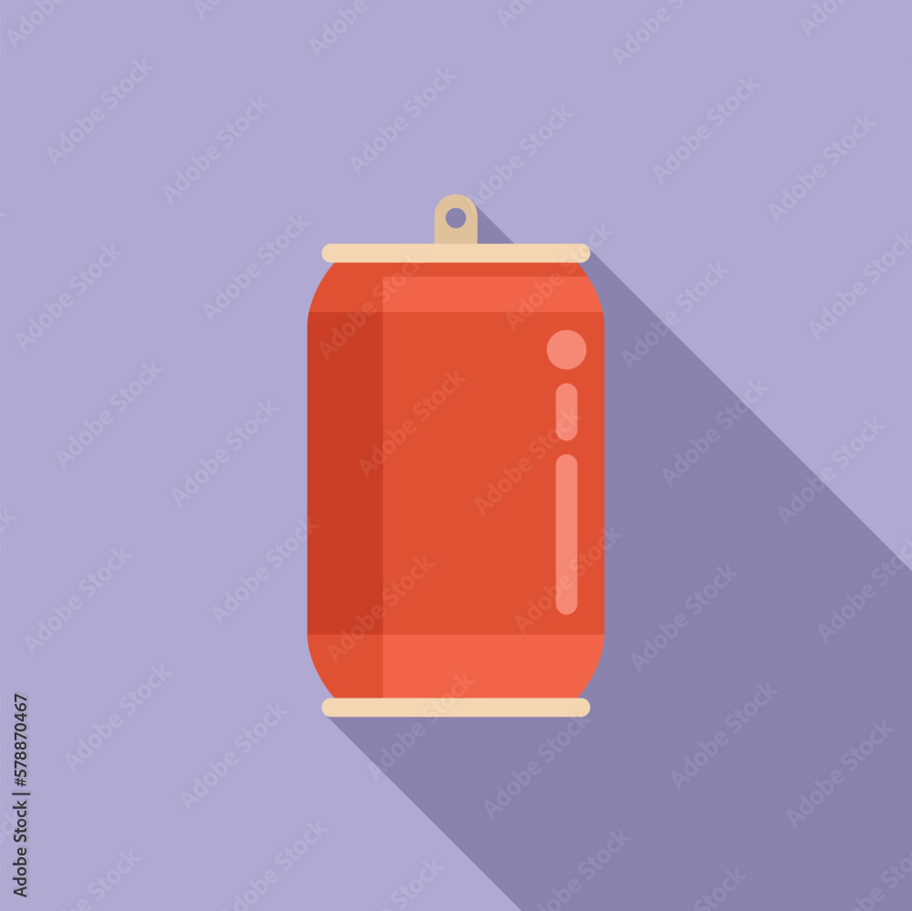 Soda tin can icon flat vector. Take away food. Delivery drink Soda tin can icon flat vector. Take away food. Delivery drink