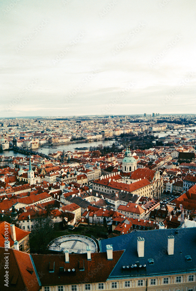 Fototapeta premium aerial view of Prague