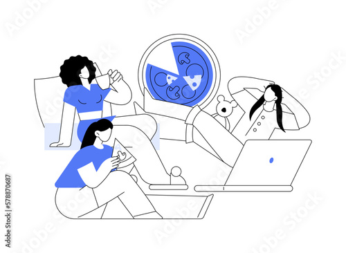 Pajama party abstract concept vector illustration.