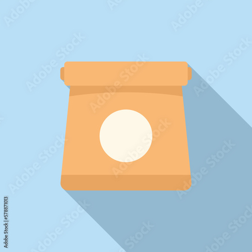 Pack lunch icon flat vector. Fast food. Cake delivery