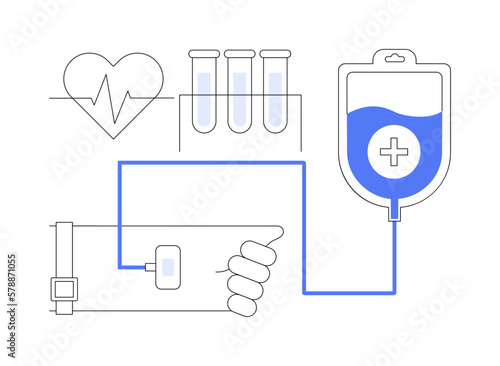 Blood donation abstract concept vector illustration.