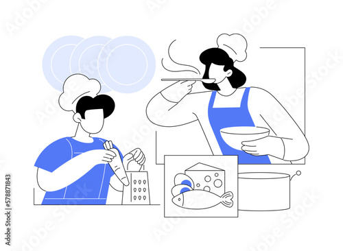 Cooking camp abstract concept vector illustration.