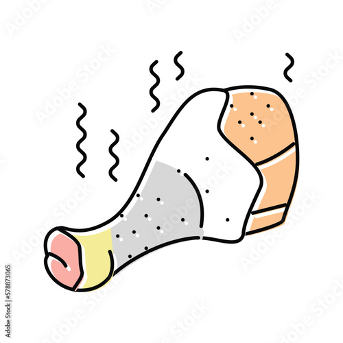 chicken rotten food color icon vector illustration