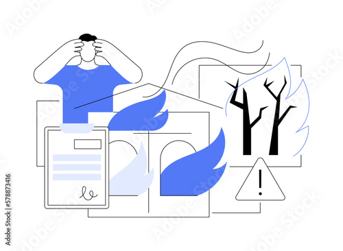 Fire consequences abstract concept vector illustration.