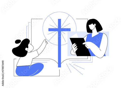Holy bible abstract concept vector illustration.