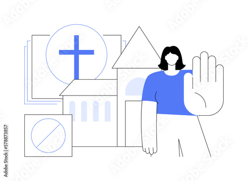 Atheistic worldview abstract concept vector illustration.