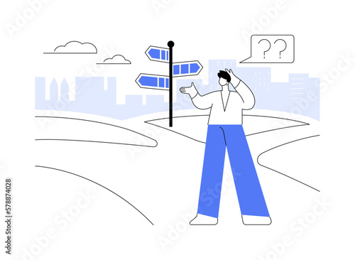 Decision making abstract concept vector illustration.