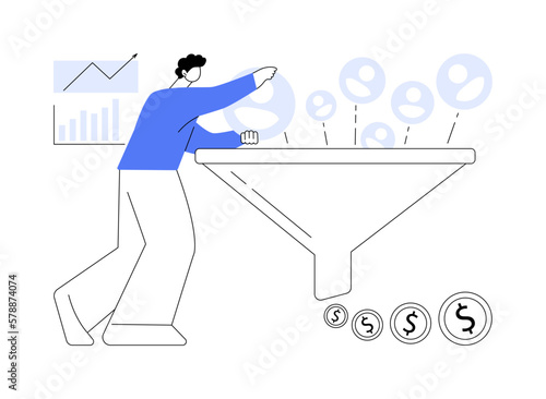 Conversion rate optimization abstract concept vector illustration.