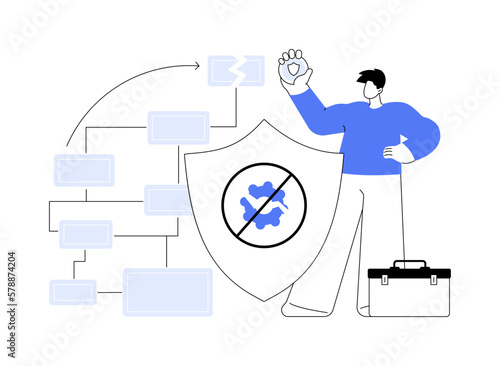 Business continuity and disaster recovery abstract concept vector illustration.