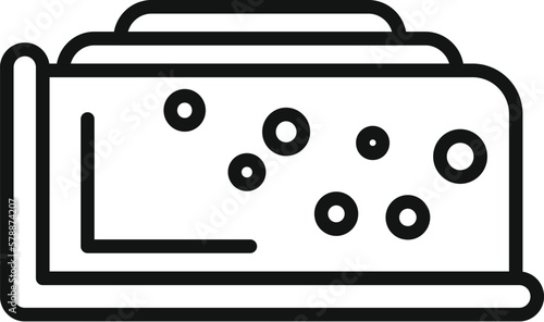 Cake piece icon outline vector. Fast food. Box lunch