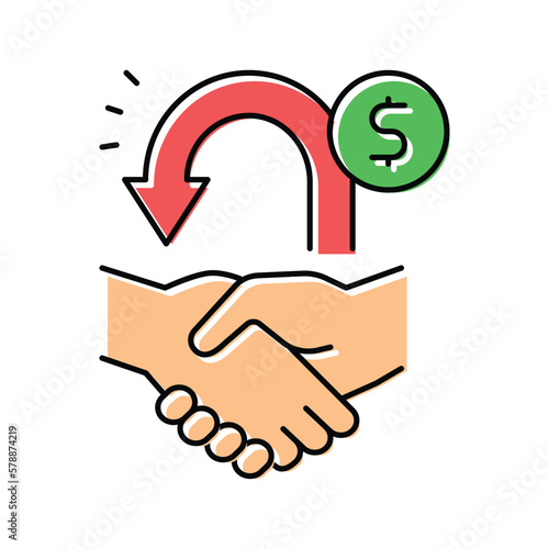 repayment color icon vector illustration