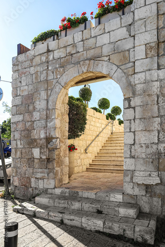 View of old archway and sta...