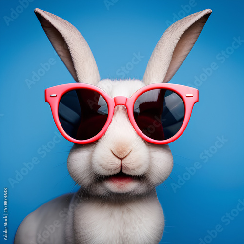 Buny with sunglasses. Created with generative AI
