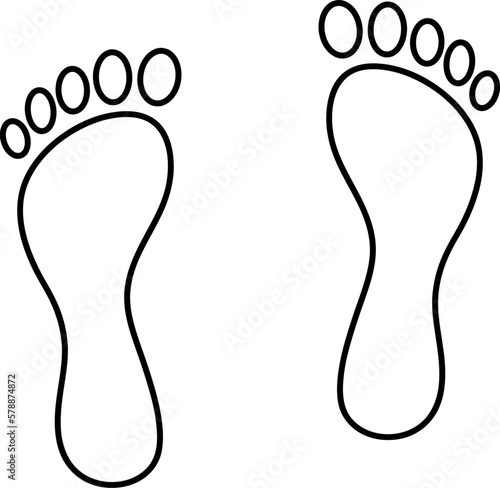 foot print vector icon out line illustration on white background..eps