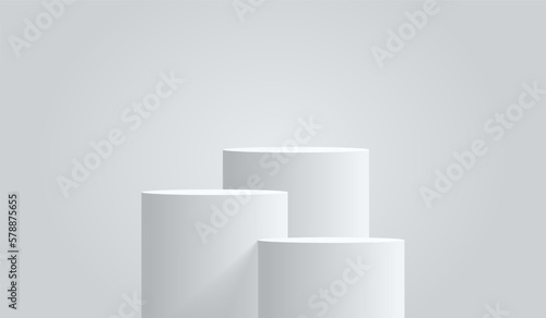 Print op canvas 3d background products display podium