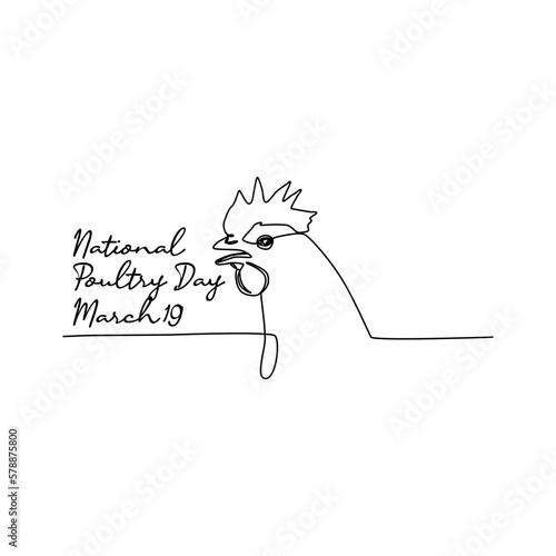 single line art of national poultry day good for national poultry day celebrate. line art. illustration.