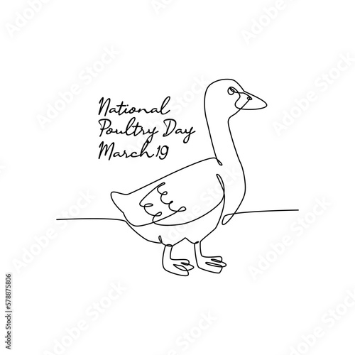 single line art of national poultry day good for national poultry day celebrate. line art. illustration.