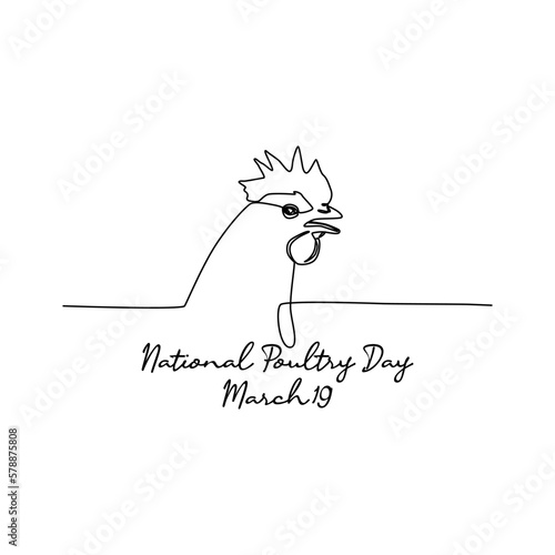 single line art of national poultry day good for national poultry day celebrate. line art. illustration.