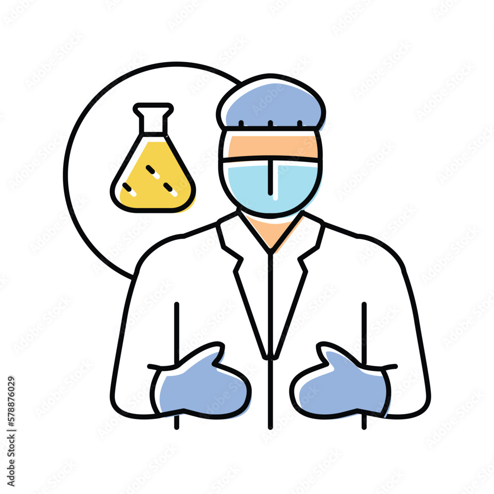 chemical engineer technology color icon vector illustration