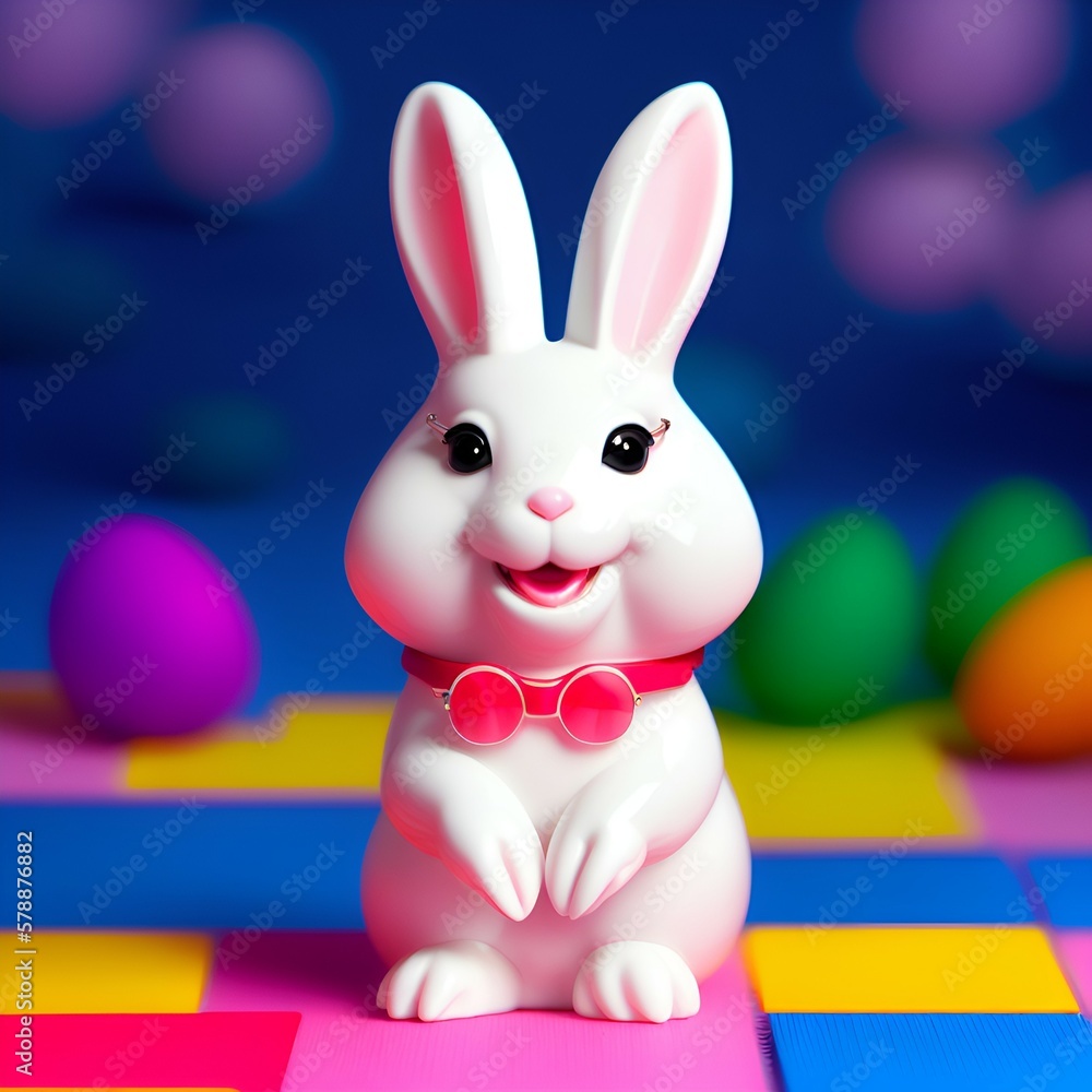 Fototapeta premium Bunny with easter glasses.