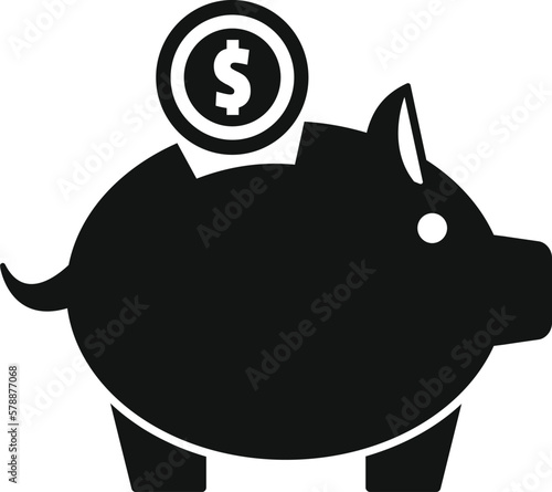 Piggy bank compensation icon simple vector. Money reward. Fund support