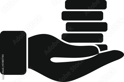 Coin compensation icon simple vector. Work money. Payment bank