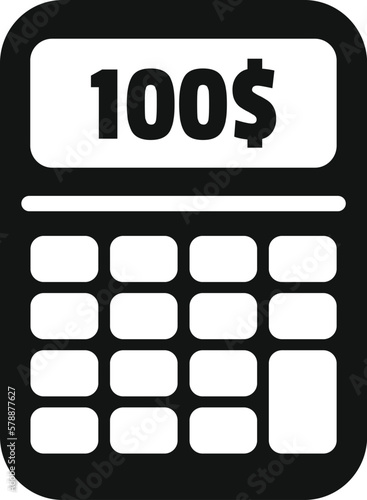 Calculator compensation icon simple vector. Business money. Support fund