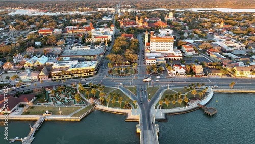 Drone shot of Saint Augustine, Florida.  photo