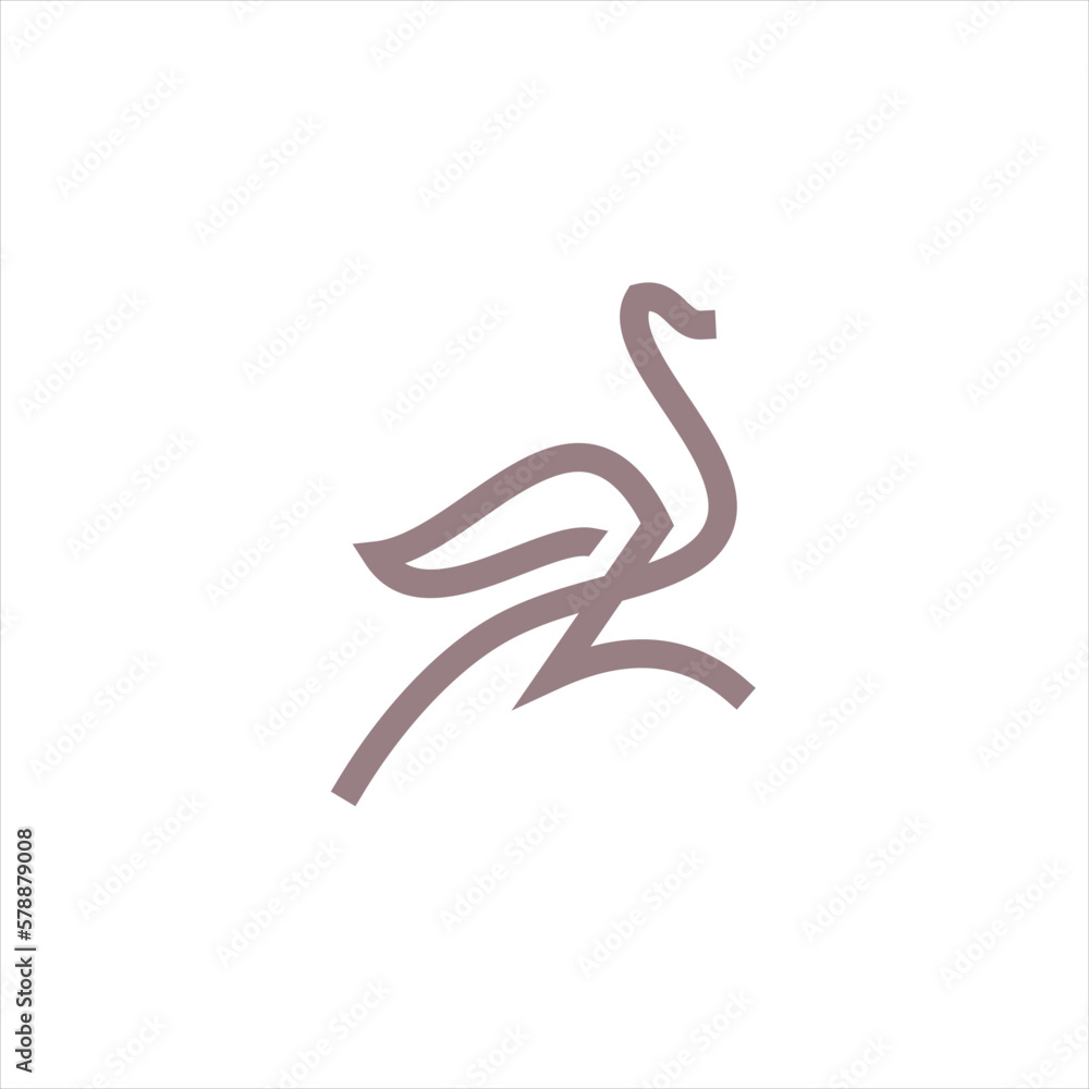 Ostrich Logo icon symbol simple isolated design bird animal wildlife vector. Ostrich Logo icon symbol simple isolated design bird animal wildlife vector.