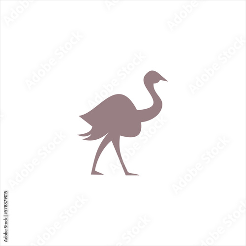 Ostrich Logo icon symbol simple isolated design bird animal wildlife vector.