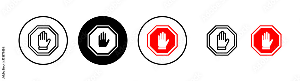 Stop icon vector illustration. stop road sign. hand stop sign and symbol. Do not enter stop red sign with hand Stop icon vector illustration. stop road sign. hand stop sign and symbol. Do not enter stop red sign with hand