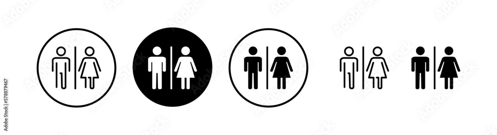 Toilet icon vector illustration. Girls and boys restrooms sign and symbol. bathroom sign. wc, lavatory Toilet icon vector illustration. Girls and boys restrooms sign and symbol. bathroom sign. wc, lavatory