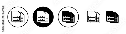 Sim card icon vector illustration. dual sim card sign and symbol