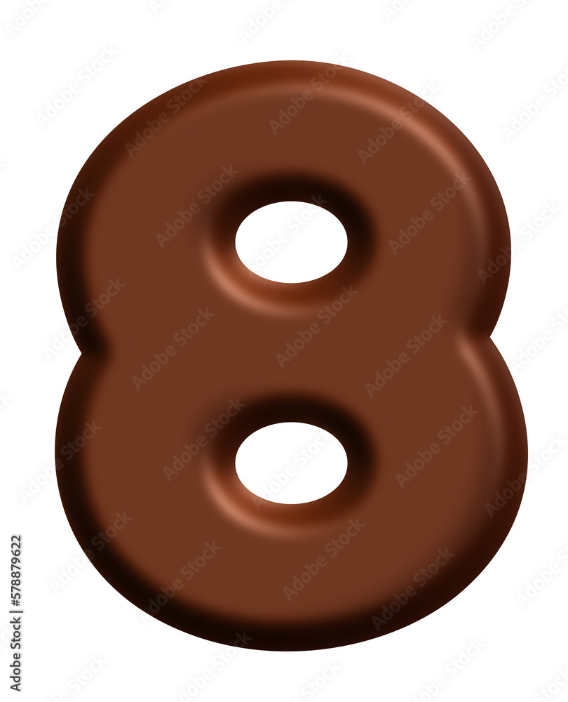 Chocolate number 8 alphabet letter font Chocolate number 8 alphabet letter font