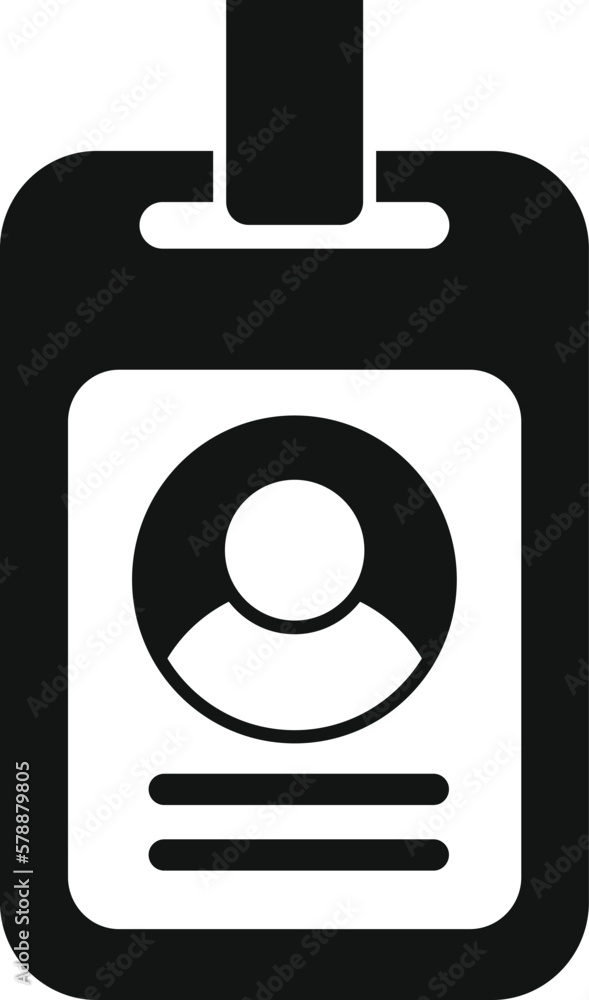 Id card icon simple vector. Team person. Office staff