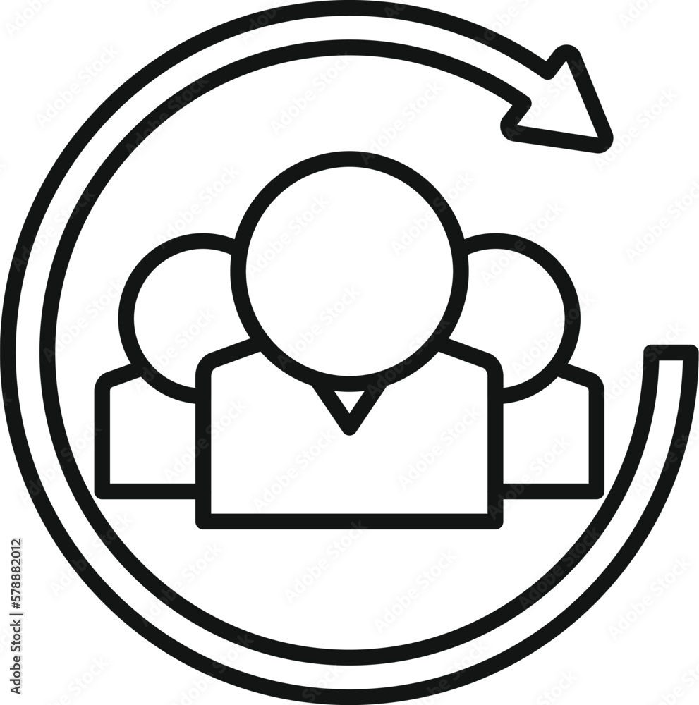 Change staff icon outline vector. Human work. Leader job Change staff icon outline vector. Human work. Leader job