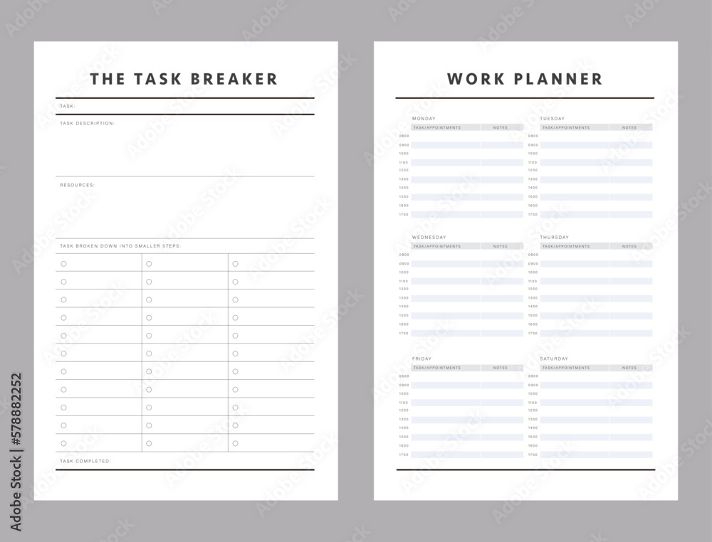 The task breaker and work planner. Business organizer page. Paper sheet. Realistic vector illustration.
The task breaker and work planner. Business organizer page. Paper sheet. Realistic vector illustration.