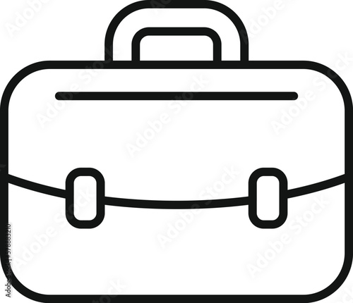 Case bag icon outline vector. Human work. Person team