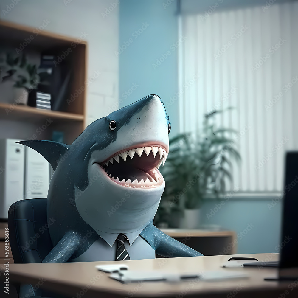 Shark Office Suit. Generative AI Shark Office Suit. Generative AI