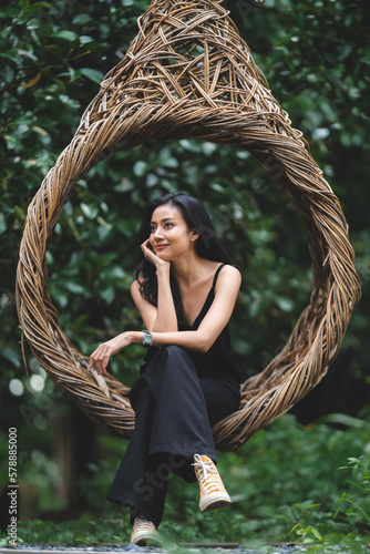 Beautiful girl in the garde...