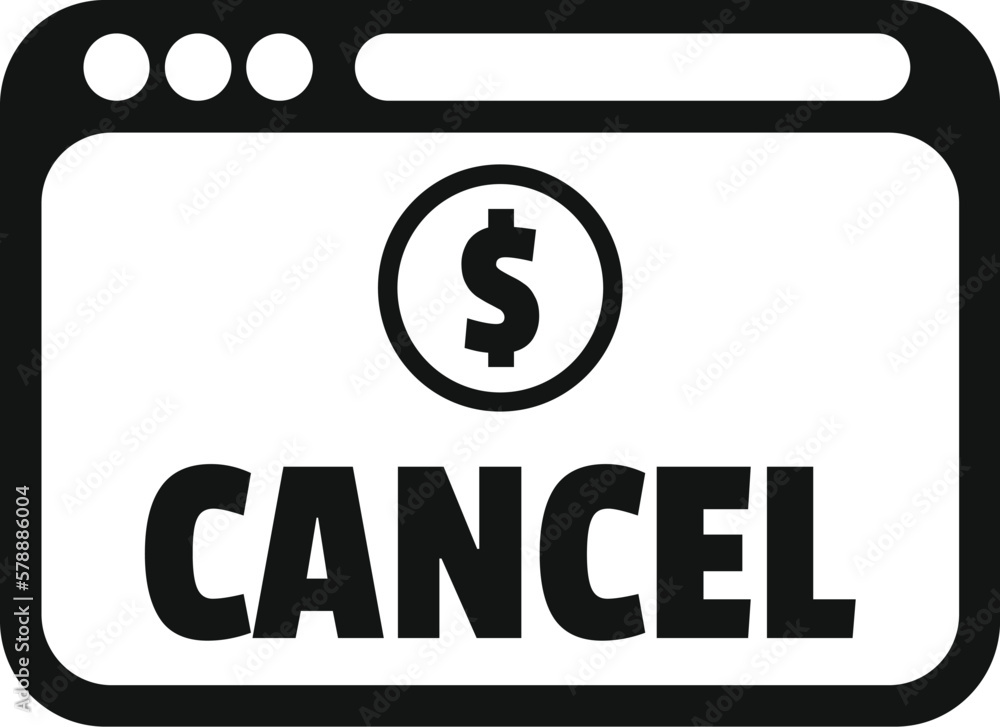 Cancel payment icon simple vector. Card error. Money debit Cancel payment icon simple vector. Card error. Money debit
