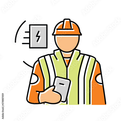 electronics installers repairers color icon vector illustration