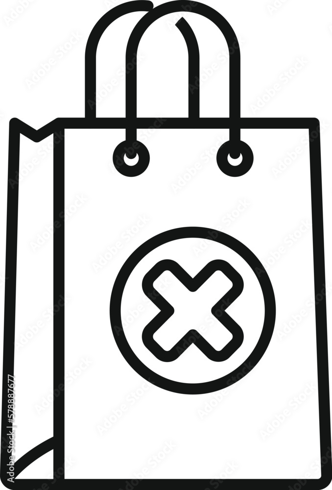 Obraz premium No shop bag icon outline vector. Payment error. Credit card