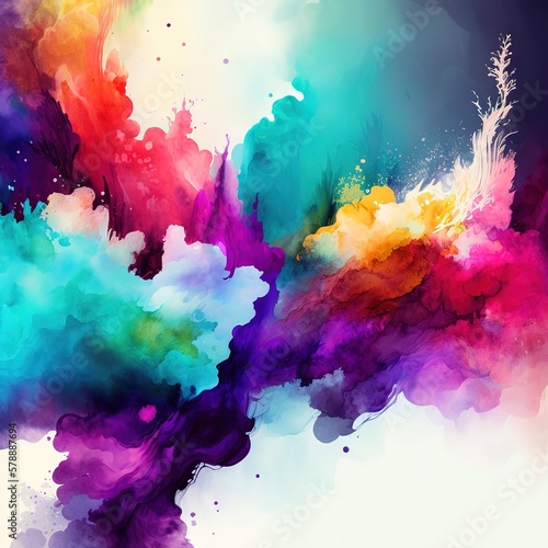 Colorful abstract watercolor background, Generative AI