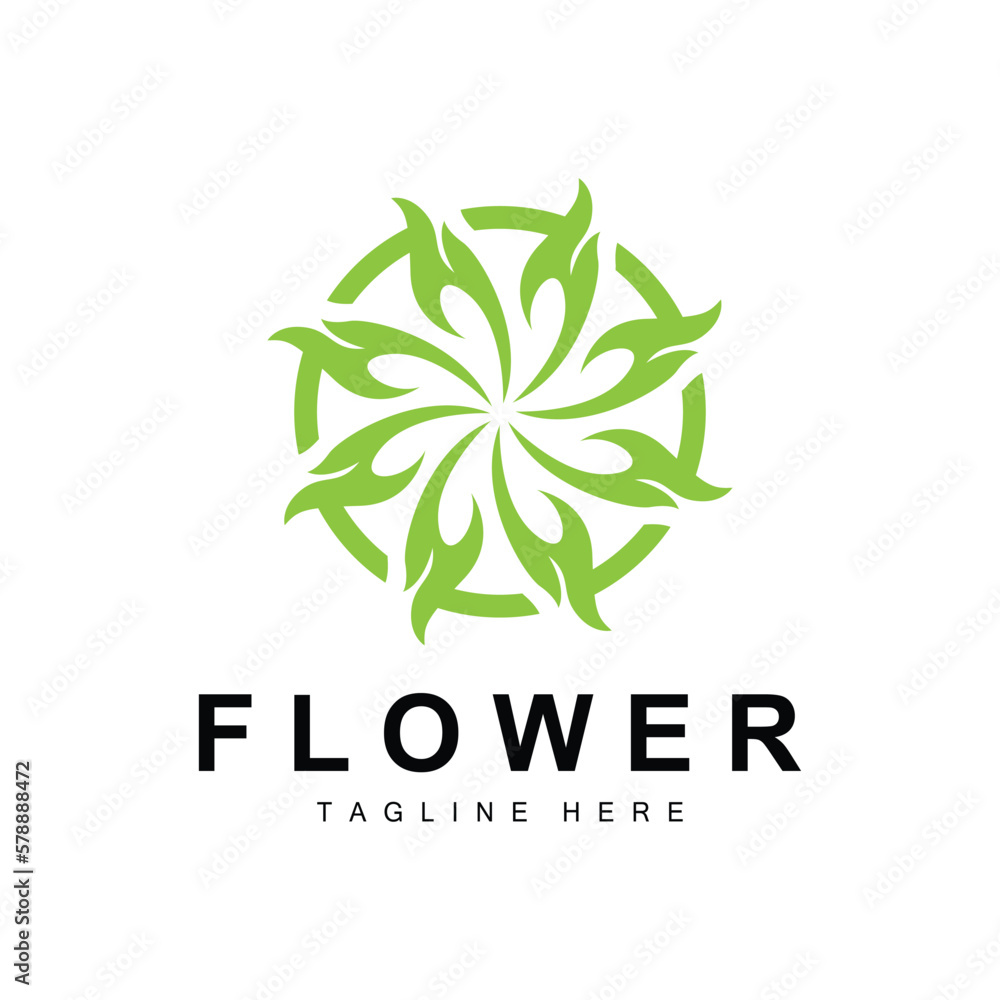 Flower Logo, Flower Garden Design With Simple Style Vector Product Brand, Beauty Care, Natural Flower Logo, Flower Garden Design With Simple Style Vector Product Brand, Beauty Care, Natural