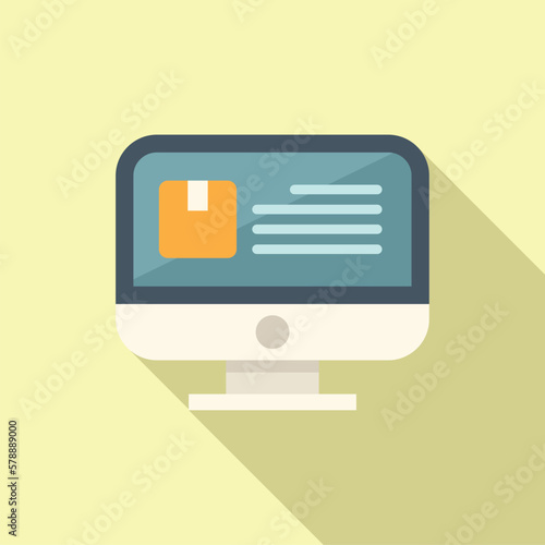Shop box icon flat vector. Parcel product. Store retail