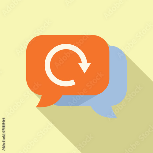 Chat service package icon flat vector. Return box. Delivery shop