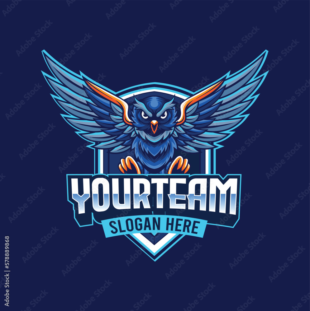 Vector owl mascot logo for sport and esport isolated Stock Vector ...
