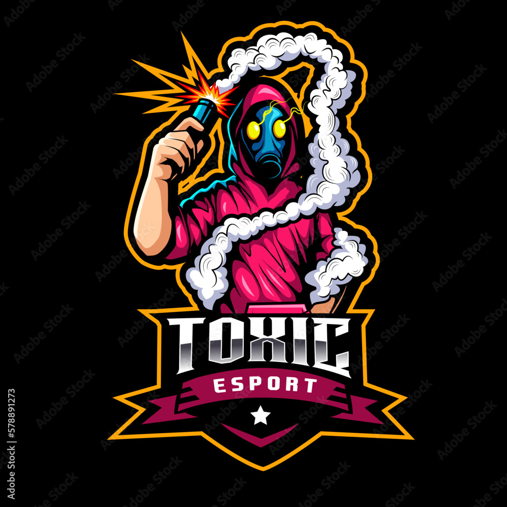 Toxic mascot logo design. Toxic world vector illustration Toxic mascot logo design. Toxic world vector illustration